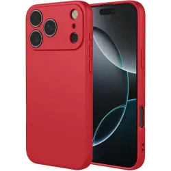 Coque arrière en silicone Phonesta Soft Silk pour Apple iPhone 17 Pro - Rouge