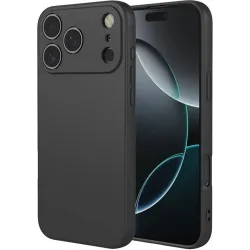 Coque arrière en silicone Phonesta Soft Silk pour Apple iPhone 17 Pro - Noir