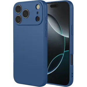 Coque arrière en silicone Phonesta Soft Silk pour Apple iPhone 17 Pro Max - Bleu foncé