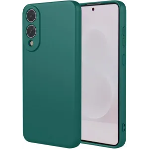 Coque arrière en silicone Phonesta Soft Silk pour Samsung Galaxy S25 Edge - Vert foncé