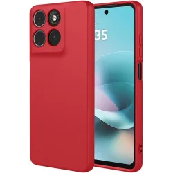 Coque arrière en silicone Phonesta Soft Silk pour Motorola Moto G57 Power - Rouge