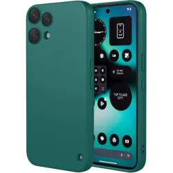Coque arrière en silicone Phonesta Soft Silk pour Nothing Phone (3a) Lite - Vert foncé