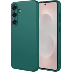 Coque arrière en silicone Phonesta Soft Silk pour Samsung Galaxy S26 - Vert foncé