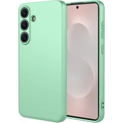 Coque arrière en silicone Phonesta Soft Silk pour Samsung Galaxy S26 - Vert matcha