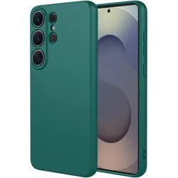 Coque arrière en silicone Phonesta Soft Silk pour Samsung Galaxy S26 Ultra - Vert foncé