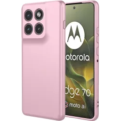 Coque arrière en silicone Phonesta Soft Silk pour Motorola Edge 70 - Rose