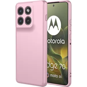 Coque arrière en silicone Phonesta Soft Silk pour Motorola Edge 70 - Rose