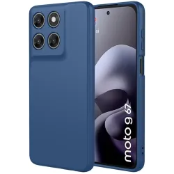 Coque arrière en silicone Phonesta Soft Silk pour Motorola Moto G67/G77 - Bleu foncé