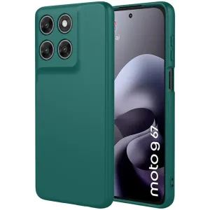 Coque arrière en silicone Phonesta Soft Silk pour Motorola Moto G67/G77 - Vert foncé