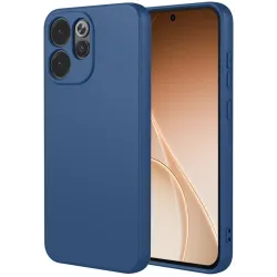 Coque arrière en silicone Phonesta Soft Silk pour Oppo Reno15 Pro Max - Bleu foncé