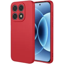 Coque arrière en silicone Phonesta Soft Silk pour Xiaomi 17 - Rouge