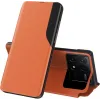 Coque à rabat Phonesta Smart Side View pour Xiaomi Poco F6 Pro - Orange 0