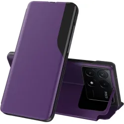 Coque à rabat Phonesta Smart Side View pour Xiaomi Poco F6 Pro - Violet