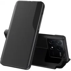 Coque à rabat Phonesta Smart Side View pour Xiaomi Poco F6 Pro - Noir