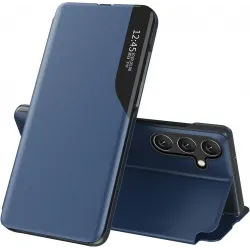 Coque à rabat Phonesta Smart Side View pour Samsung Galaxy S24 FE - Bleu