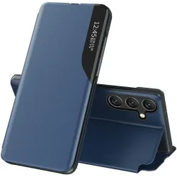 Coque à rabat Phonesta Smart Side View pour Samsung Galaxy S25 Plus/S24 Plus - Bleu