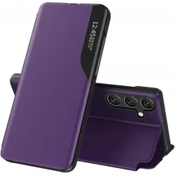 Coque à rabat Phonesta Smart Side View pour Samsung Galaxy S25 Plus/S24 Plus - Violet