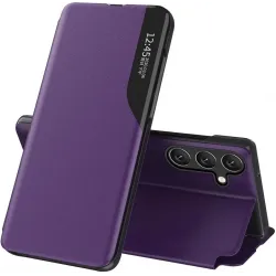 Coque à rabat Phonesta Smart Side View pour Samsung Galaxy S25/S24 - Violet