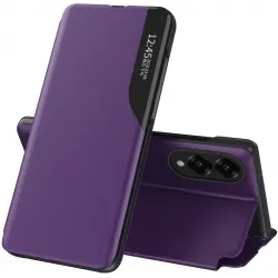 Coque à rabat Phonesta Smart Side View pour Samsung Galaxy S25 Edge - Violet