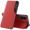 Coque à rabat Phonesta Smart Side View pour Samsung Galaxy S25 Edge - Rouge