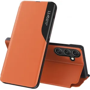Coque à rabat Phonesta Smart Side View pour Samsung Galaxy S25 FE - Orange
