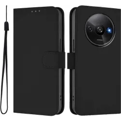 Coque portefeuille Phonesta Soft Skin pour Xiaomi Redmi A3 - Noir