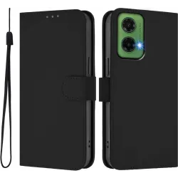 Coque portefeuille Phonesta Soft Skin pour Motorola Moto G35 - Noir