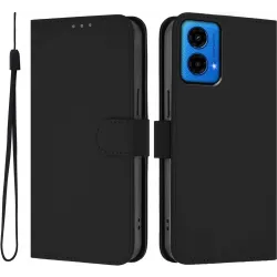 Coque portefeuille Phonesta Soft Skin pour Motorola Moto G45 / Moto G34 - Noir