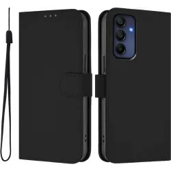 Coque portefeuille Phonesta Soft Skin pour Samsung Galaxy A16 - Noir