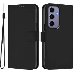 Coque portefeuille Phonesta Soft Skin pour Samsung Galaxy S25/S24 - Noir