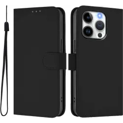 Coque portefeuille Phonesta Soft Skin pour Apple iPhone 15 Pro - Noir