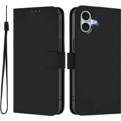 Coque portefeuille Phonesta Soft Skin pour Apple iPhone 16 Plus - Noir