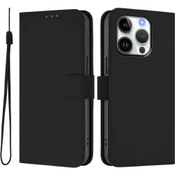 Coque portefeuille Phonesta Soft Skin pour Apple iPhone 16 Pro - Noir