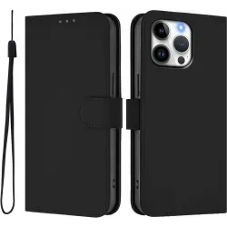 Coque portefeuille Phonesta Soft Skin pour Apple iPhone 16 Pro Max - Noir