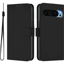 Coque portefeuille Phonesta Soft Skin pour Google Pixel 9 Pro XL - Noir