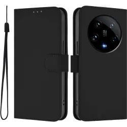 Coque portefeuille Phonesta Soft Skin pour Xiaomi 14 Ultra - Noir