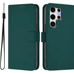 Coque portefeuille Phonesta Soft Skin pour Samsung Galaxy S25 Ultra - Vert foncé