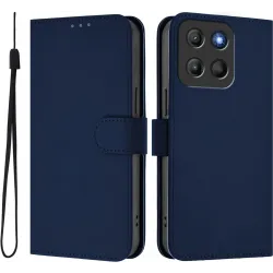 Coque portefeuille Phonesta Soft Skin pour Motorola Moto G17/G17 Power/G15/G15 Power - Bleu foncé
