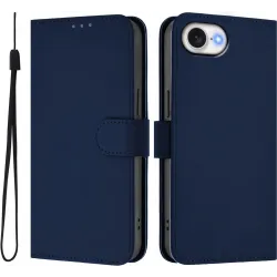 Coque portefeuille Phonesta Soft Skin pour Apple iPhone 17e/16e - Bleu foncé