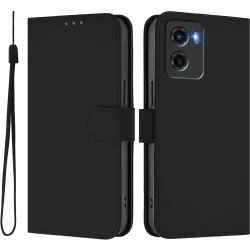 Coque portefeuille Phonesta Soft Skin pour Motorola Moto G05 / Moto E15 - Noir