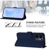 Coque portefeuille Phonesta Soft Skin pour Oppo Reno13 F 4G/5G / Reno13 FS 5G - Bleu foncé 3