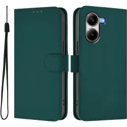 Coque portefeuille Phonesta Soft Skin pour Xiaomi Poco X7 Pro - Vert foncé
