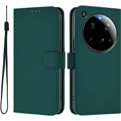 Coque portefeuille Phonesta Soft Skin pour Xiaomi 15 Ultra - Vert foncé