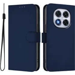 Coque portefeuille Phonesta Soft Skin pour Xiaomi Redmi Note 14 Pro 5G/14 Pro Plus / Xiaomi Poco X7 - Bleu foncé