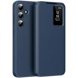 Coque portefeuille Phonesta Smart Window pour Samsung Galaxy S24 Plus - Bleu foncé