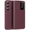 Coque portefeuille Phonesta Smart Window pour Samsung Galaxy S24 FE - Bordeaux