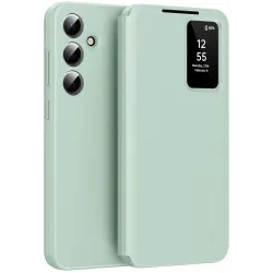 Coque portefeuille Phonesta Smart Window pour Samsung Galaxy A36/A56 - Vert clair