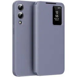 Coque portefeuille Phonesta Smart Window pour Samsung Galaxy S25 Edge - Violet