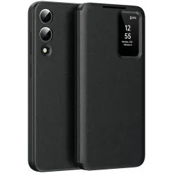 Coque portefeuille Phonesta Smart Window pour Samsung Galaxy S25 Edge - Noir