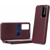 Coque portefeuille Phonesta Smart Window pour Samsung Galaxy S25 FE - Bordeaux 1